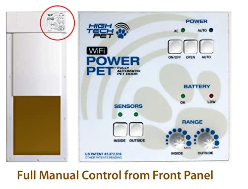 Power Pet Electronic Dog Door - High Tech Pet - WiFi Enabled Electronic Pet Doors - Ultrasonic Collar-Smart Phone App