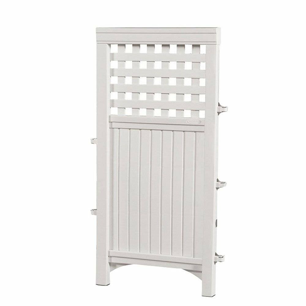 Suncast Outdoor Garden Yard 4 Panel Screen Enclosure Gated Fence, White - 2 pack