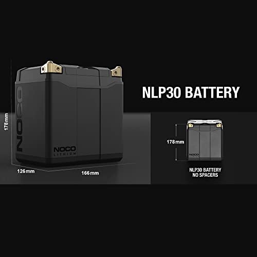 NOCO Lithium NLP30: Ultra-Light 12V Lithium Powersport Battery – Group 30 – 8Ah – 700A Start Power – Intelligent BMS – UL Certifiedc