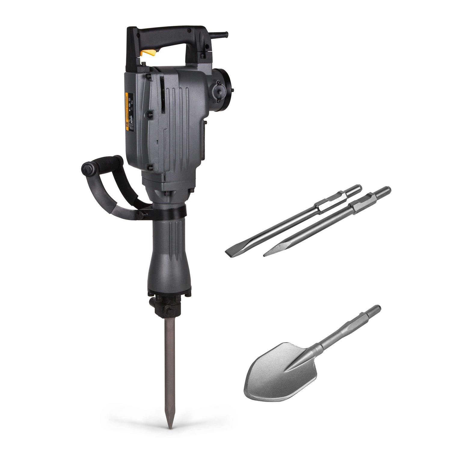 TR Industrial 11 Amp 31 lbs. Demolition Jack Hammer with Point, Flat and Spade Chisels - Shop Hardware Tools Online Store