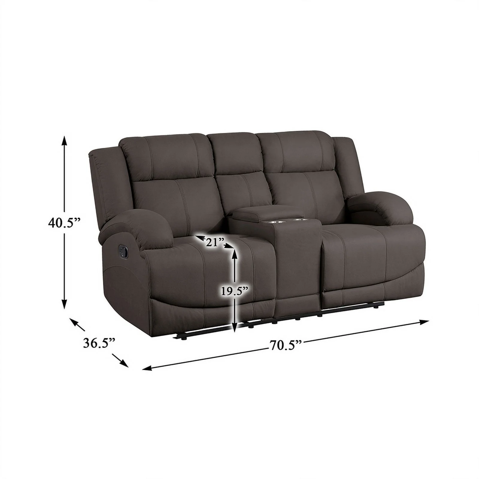 Lexicon Camryn Microfiber 2-Piece Manual Reclining Sofa Set in Chocolate