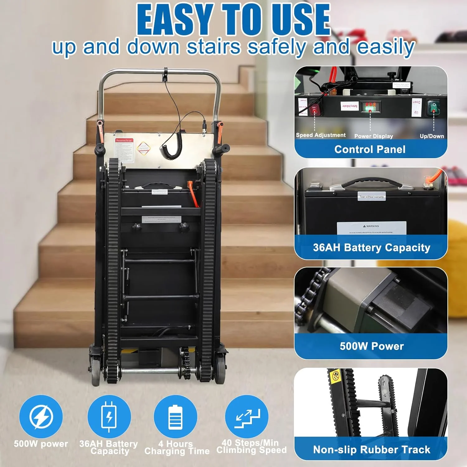 661lb Heavy Duty Electric Stair Climbing Hand Trucks