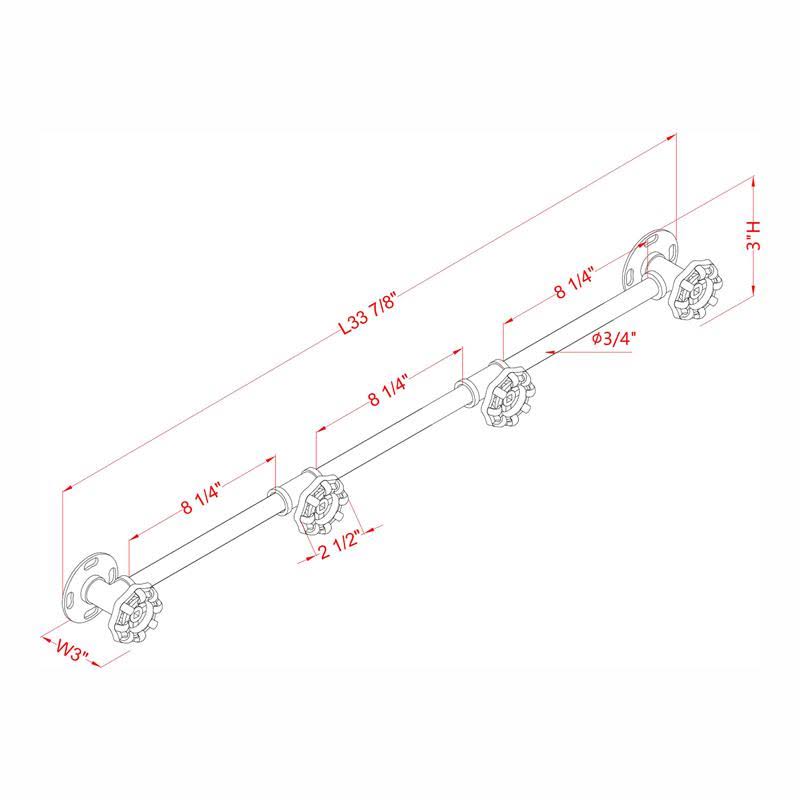 Furniture of America Margon Industrial Metal 4-Hook Coat Rack in Sand Black - IDF-AC548-4