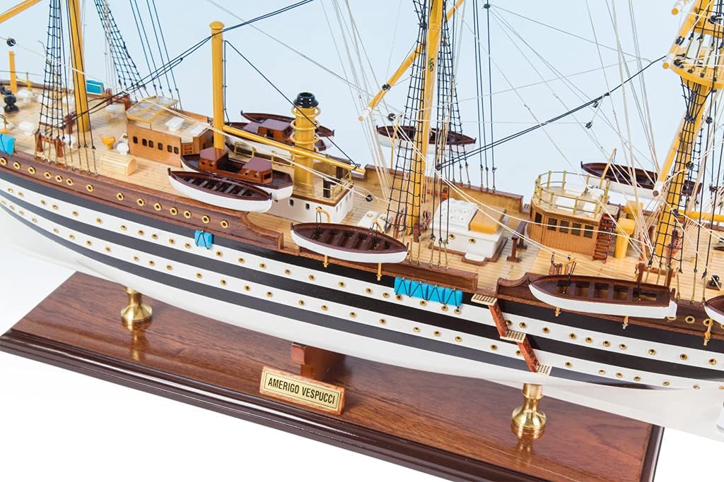 Seacraft Gallery Amerigo Vespucci Wooden Model Ship 34.6"- Fully Assembled Handcrafted Large Ship Model D&eacute;cor