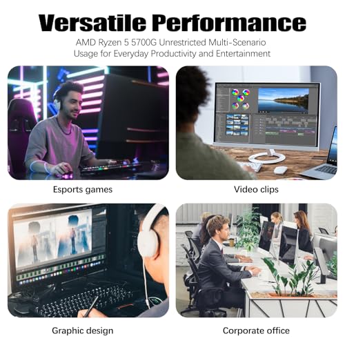 LXZ Desktop Computer, R5 5600G, 4.4GHz, 16GB DDR4, 1TB NVMe SSD