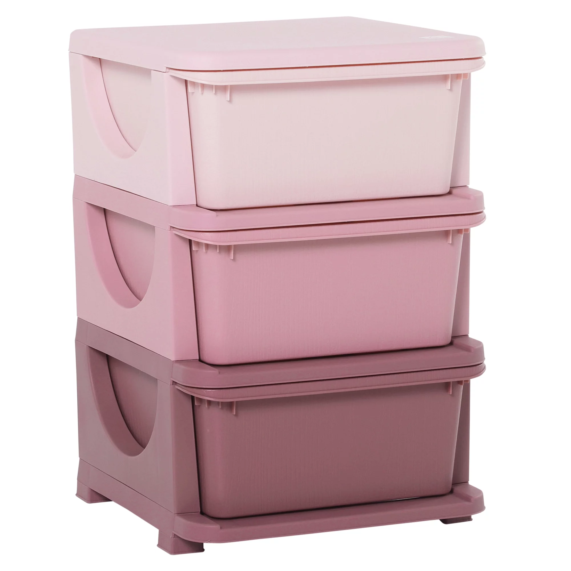 Qaba 22.25 3 Tier Kids Storage Unit Dresser Tower, Blue