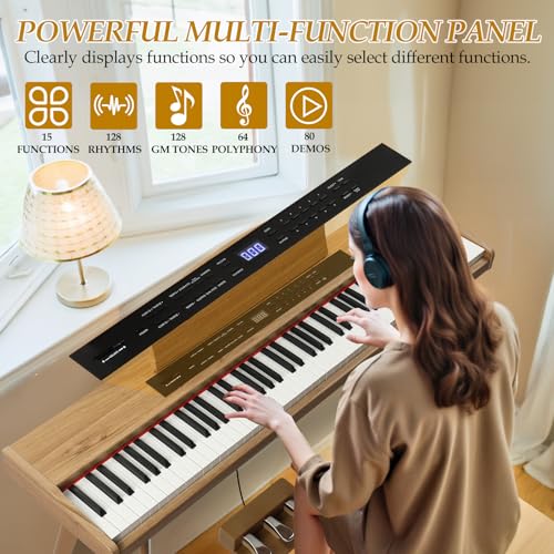 Ktaxon 88 Key Keyboard Piano Set, Full Size Digital Piano with Multi-Adjustable Height Bench, Powerful Functional Panel