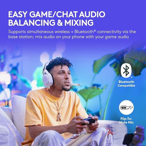 Logitech G Astro A50 Omni-Platform Wireless Gaming Headset + Base Station for PS5, Xbox, PC: PLAYSYNC Audio Switcher,
