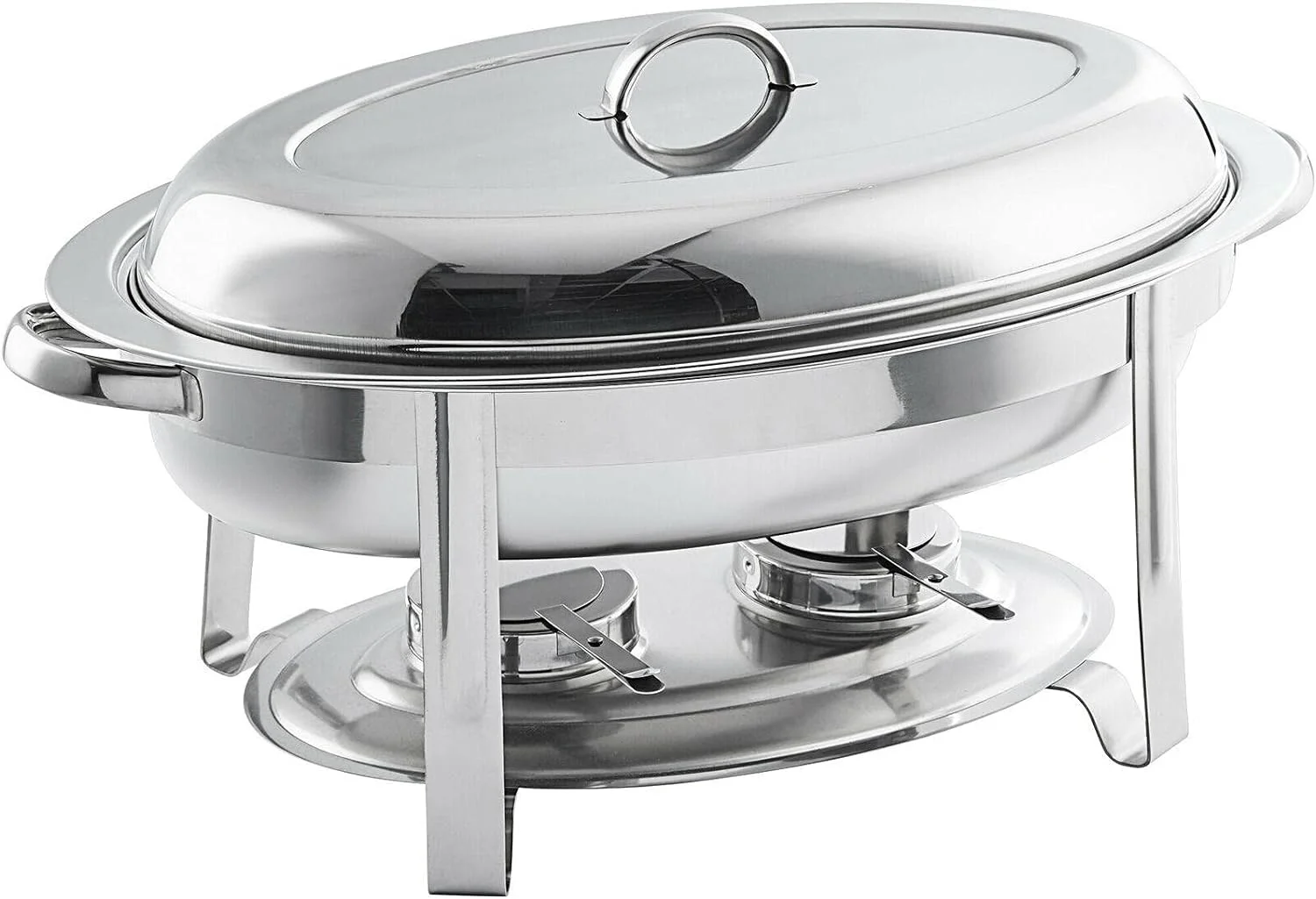 6 Qt. Oval 23 Size Stainless Steel Chrome Accent Chafer Chafing Dish Food Warmer Buffet Set Servers And Warmers For Parties Dishes Warmers, Silver