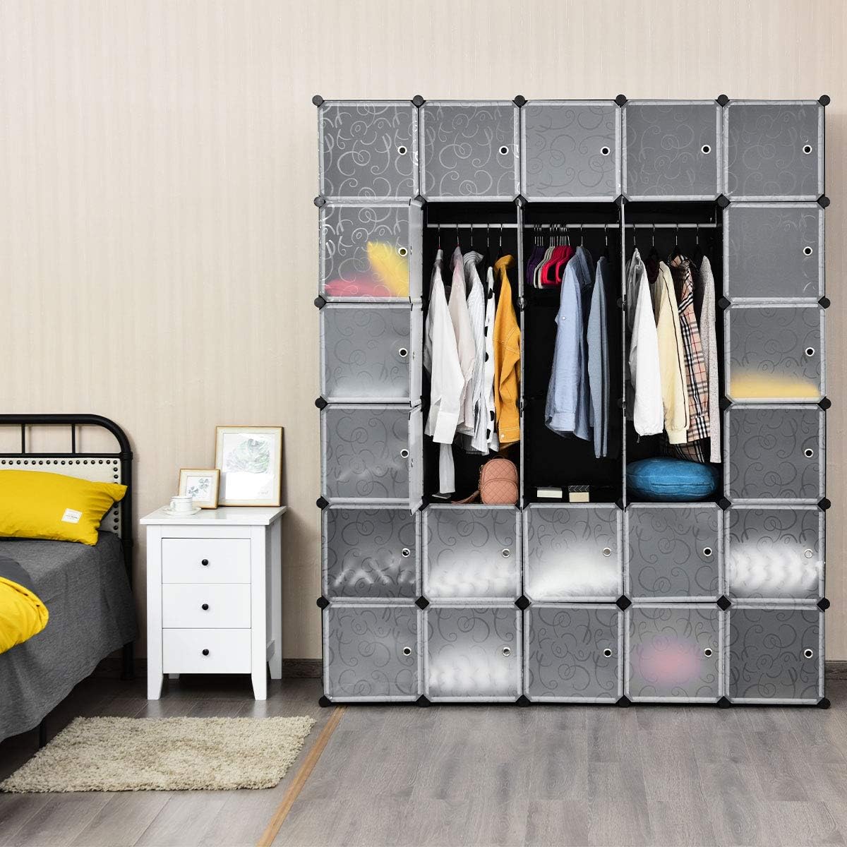 Tangkula Cube Storage Organizer, Cube Closet Storage Shelves, DIY Plastic PP Closet Cabinet, Modular Bookcase