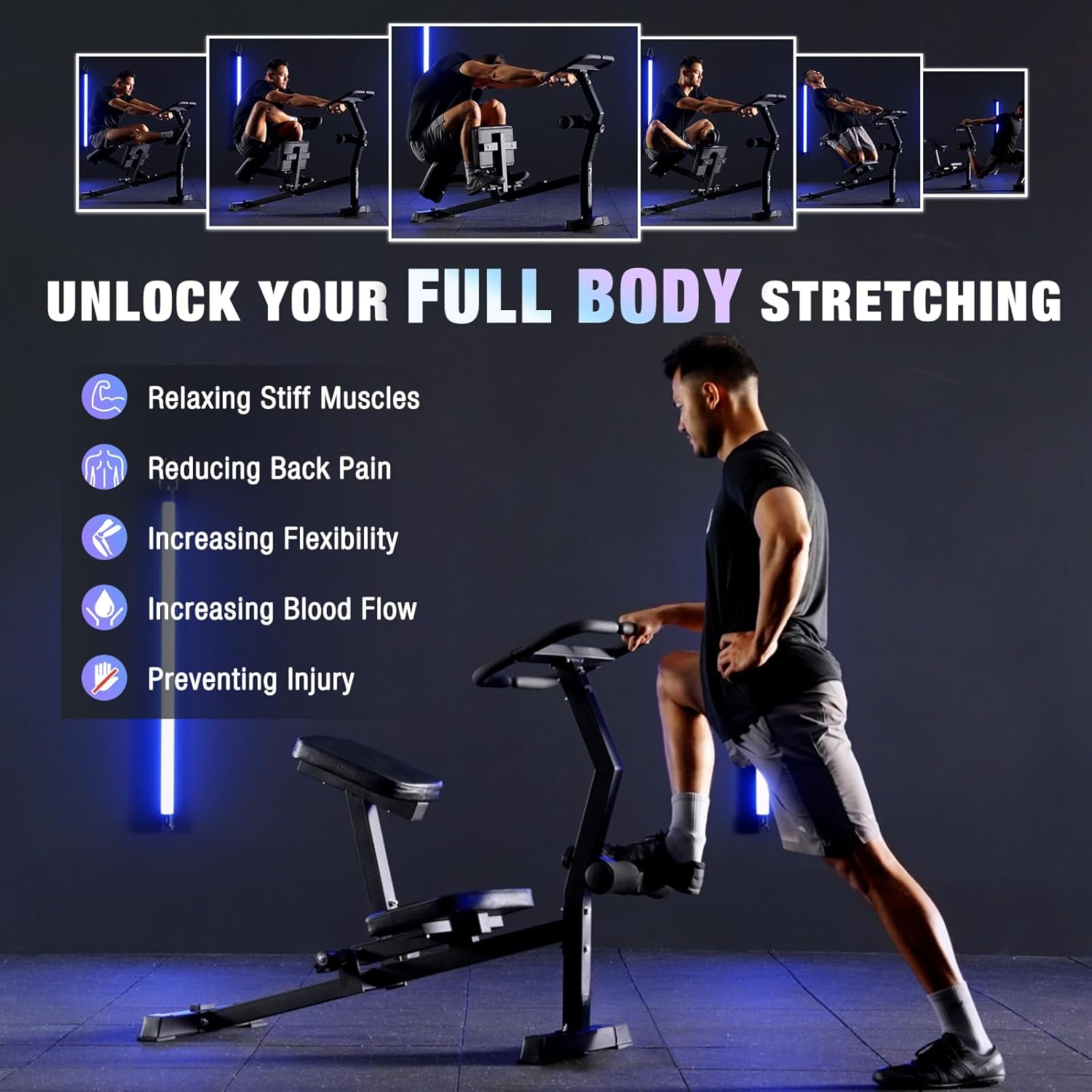 Stretch Machine, Stretching Equipment, Full Body Stretching Machine with Leg Stretcher Machine and Lower Back Stretcher