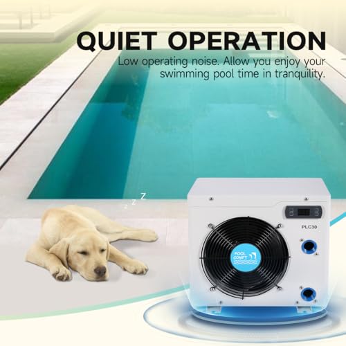 14000BTU Above Ground Pool Heater, Electric Swimming Pool Heat Pumps for Pools up to 4000 gallons, Fits 9/11/15 Foot Pool and Spas, 120V/60Hz, PLC50