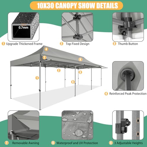 COBIZI 10x10 Pop Up Canopy Tent with Awning