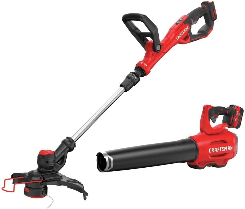 CRAFTSMAN V20 String Trimmer and Leaf Blower Combo Kit, Cordless (CMCK297M1)