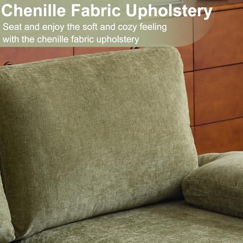 Karl home Convertible Sectional Sofa 110" U-Shape Sofa Couch 4-Seat Couch with Chaise ChenilleFabric Upholstered for Living Room, Apartment, Office