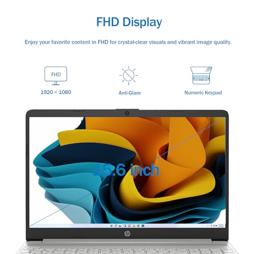 HP 15.6" Touchscreen Laptop, Intel Core i5 Processor, 16GB RAM, 512GB SSD, Numeric Keypad, Bluetooth, Wi-Fi, Long Battery Life, Windows 11 Home