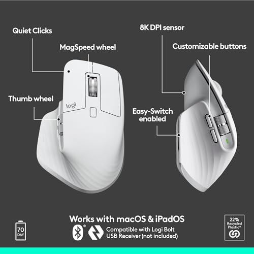 Logitech MX Keys S Combo - Performance Wireless Keyboard and Mouse with Palm Rest, Customizable Illumination, Fast Scrolling, Bluetooth, USB C