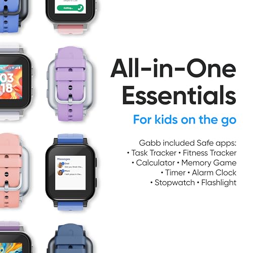 Gabb Watch 3e - GPS Tracker for Kids, Digital Smart Watch, No Social Media or Internet, Fees Required (Silver)