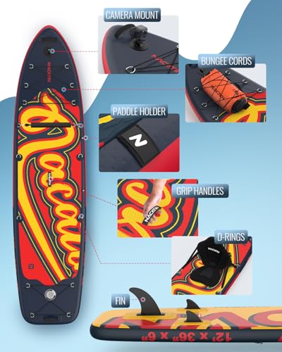 Inflatable Stand Up Paddle Board 12' with Kayak Seat & Dual Paddles &ndash
