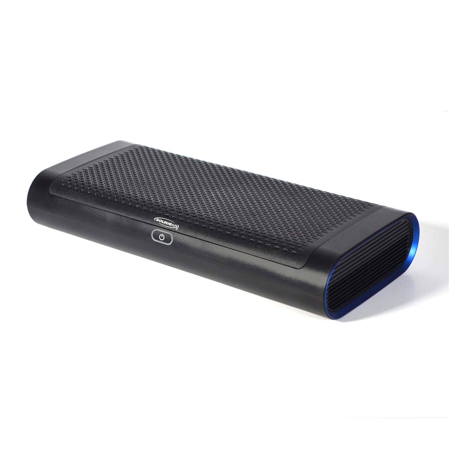 Soleus Air Car/Home HEPA Air Purifierwith LED Air Quality Indicators, Removes 99.97% of Particles - Black