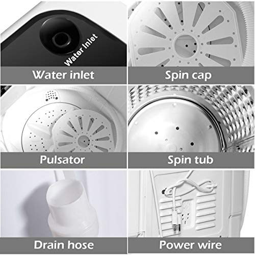Giantex Portable Compact 13 Lbs Mini Twin Tub Washing Machine Washer Spin Dryer