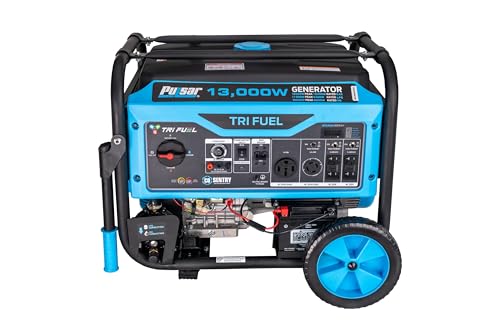 Pulsar 13,000-Watt Tri Fuel Gasoline, Propane, Natural Gas, Portable Generator with Remote Start