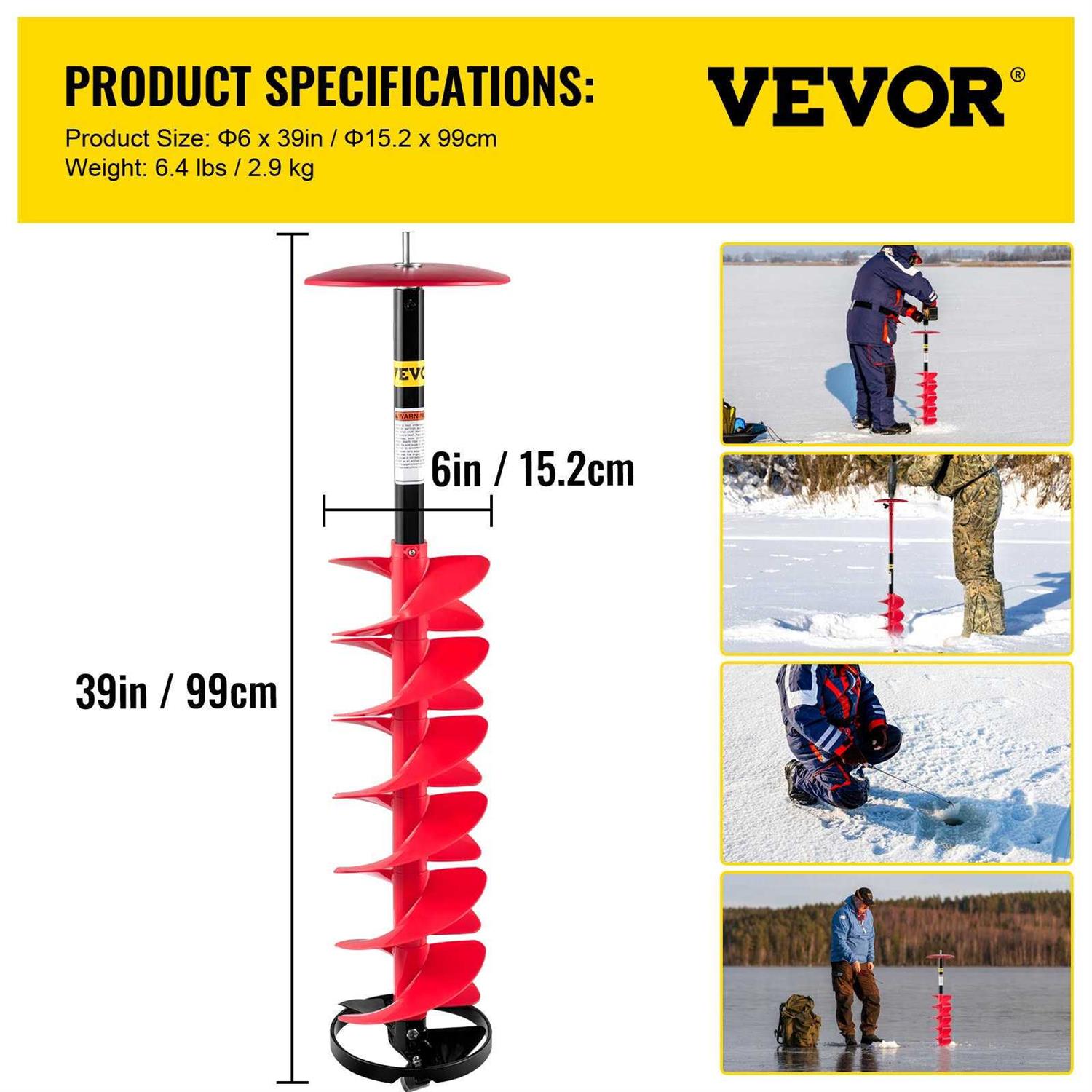 VEVOR Ice Drill Auger Nylon Ice Auger Bit BZHSNLYC3934683TRV0 - Shop Hardware Tools Online Store