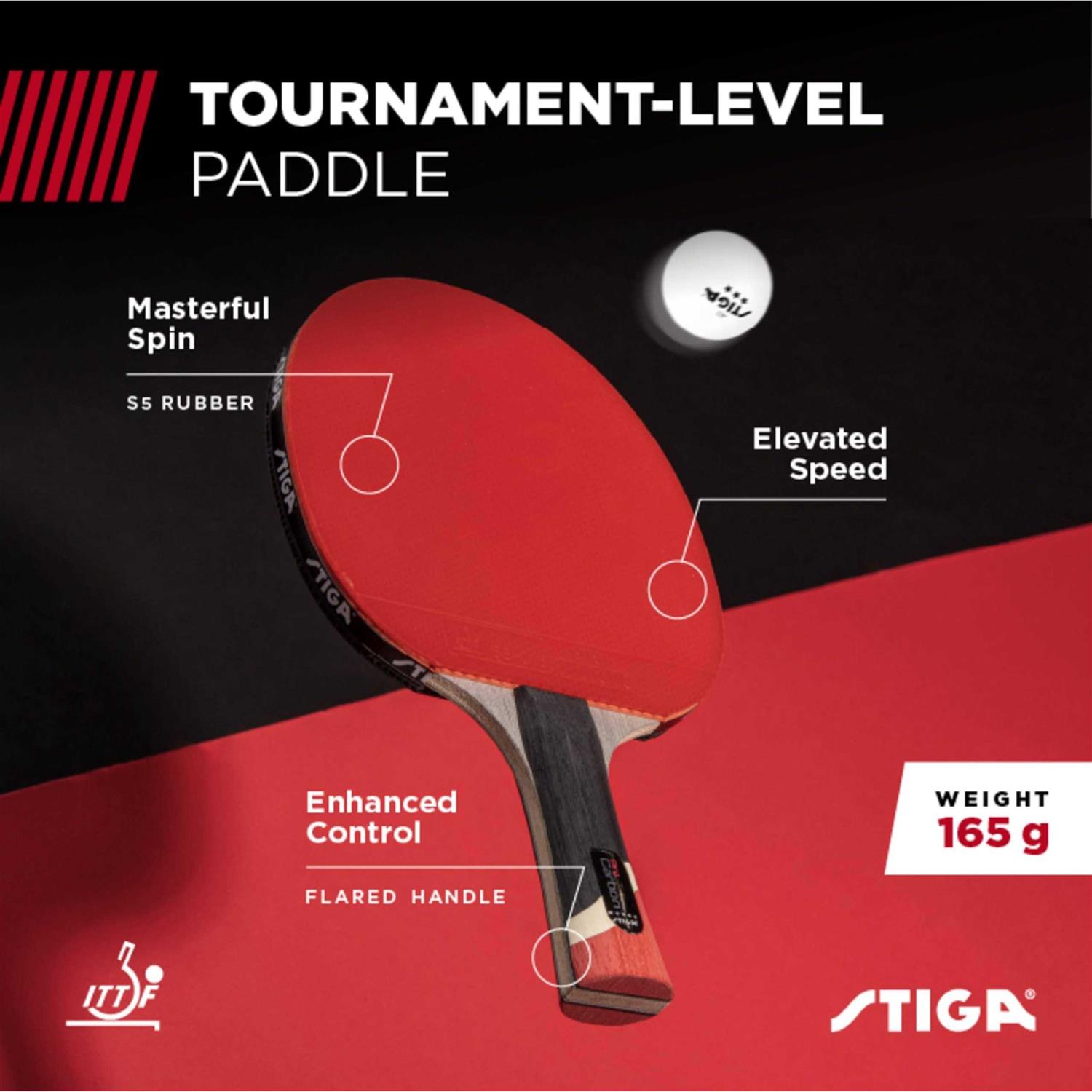 Stiga Pro Carbon Performance-Level Table Tennis Racket with Carbon Technology for Tournament Play - Sports Supplies Online Store