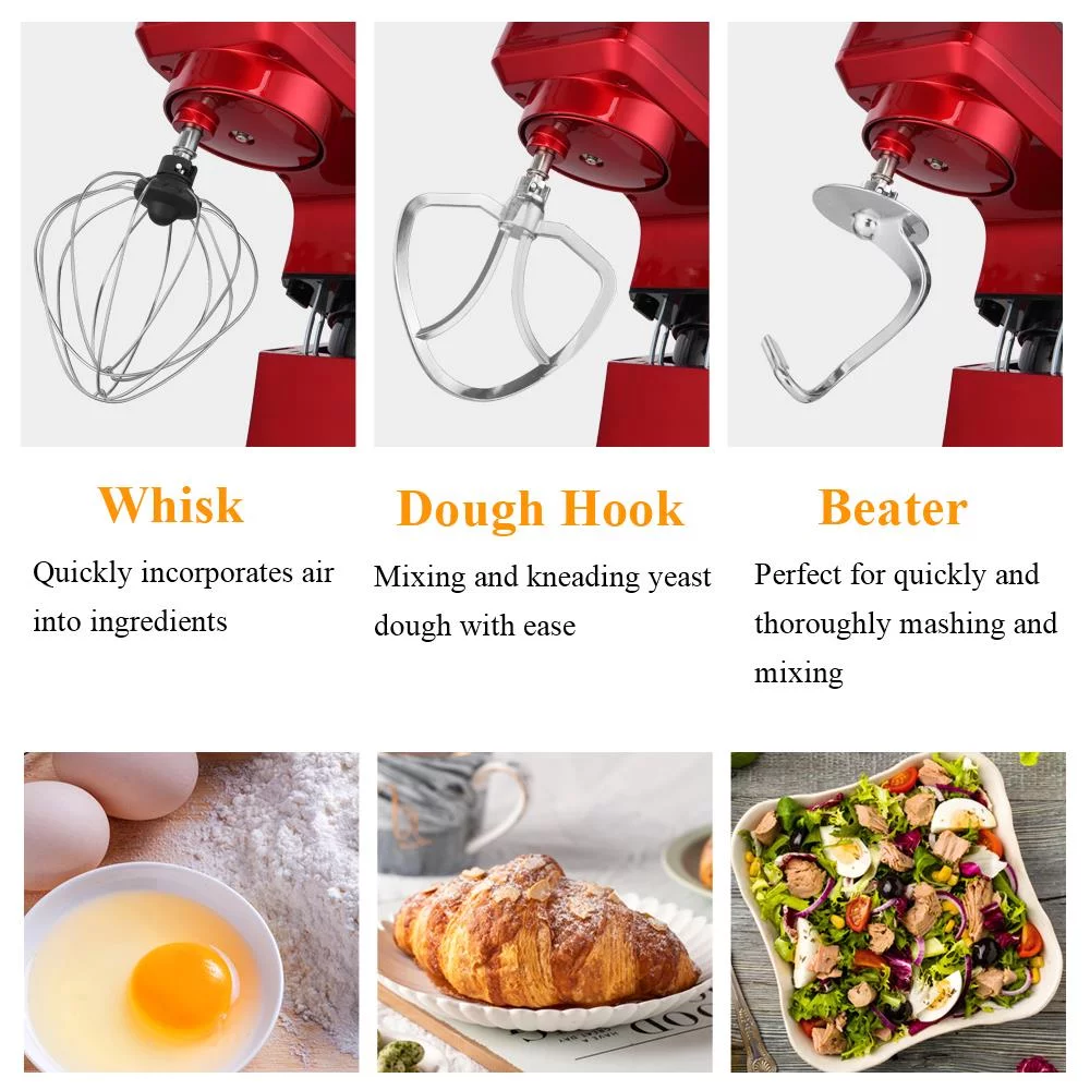 Mixers Kitchen Electric Stand Mixer 7.5QT 6-Speed Tilt-Head Food Mixer 660W Tilt-Head Food Dough Mixer with Stainless Steel Bowl,Dough Hook,Whisk