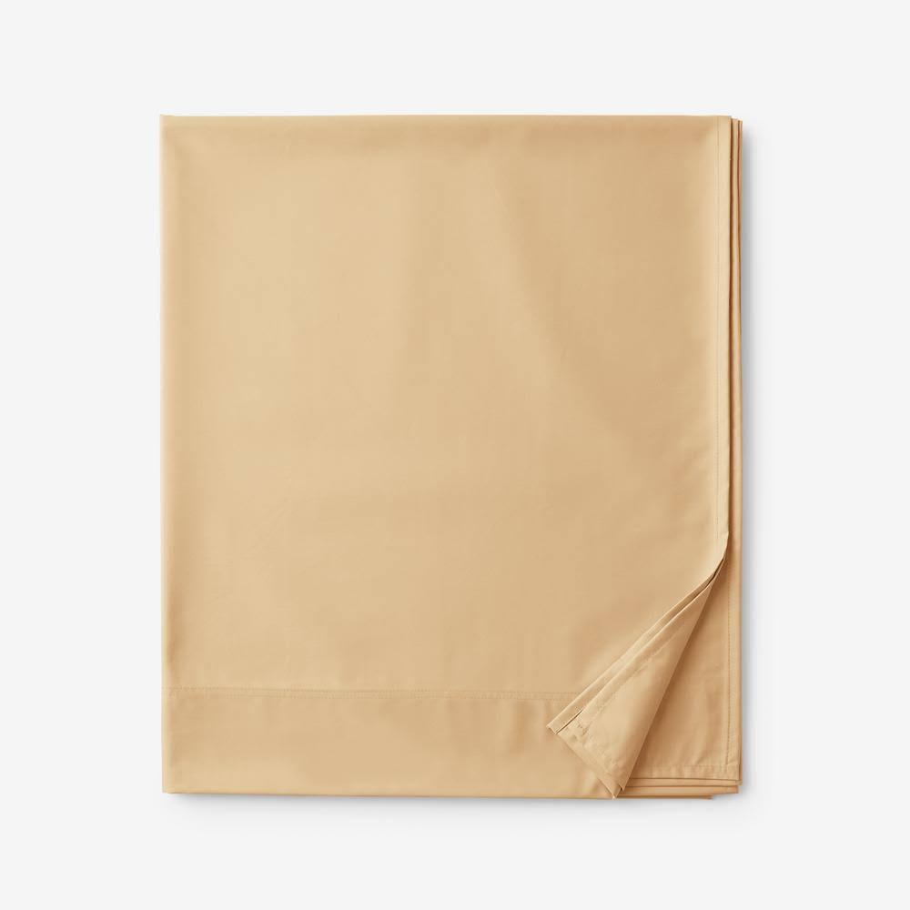 The Company Store Legends Hotel Supima Cornsilk Solid 450-Thread Count Sateen California King Deep Pocket Flat Sheet