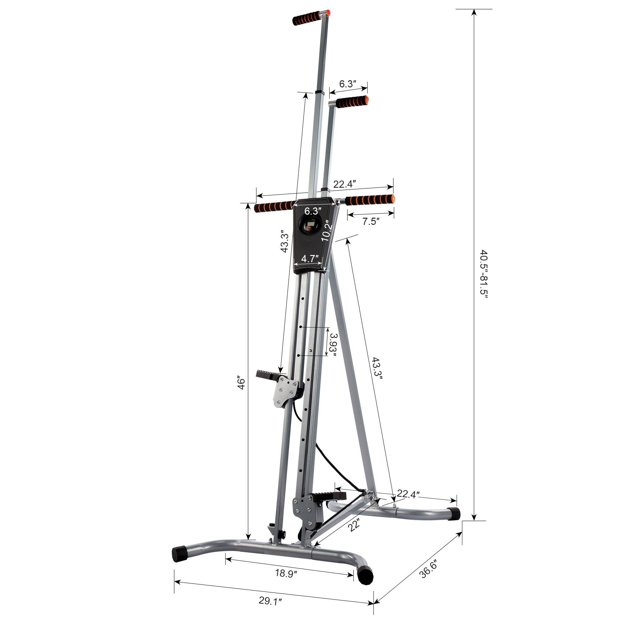 Zelus Folding Vertical Stair Climber Exercise Machine - Black