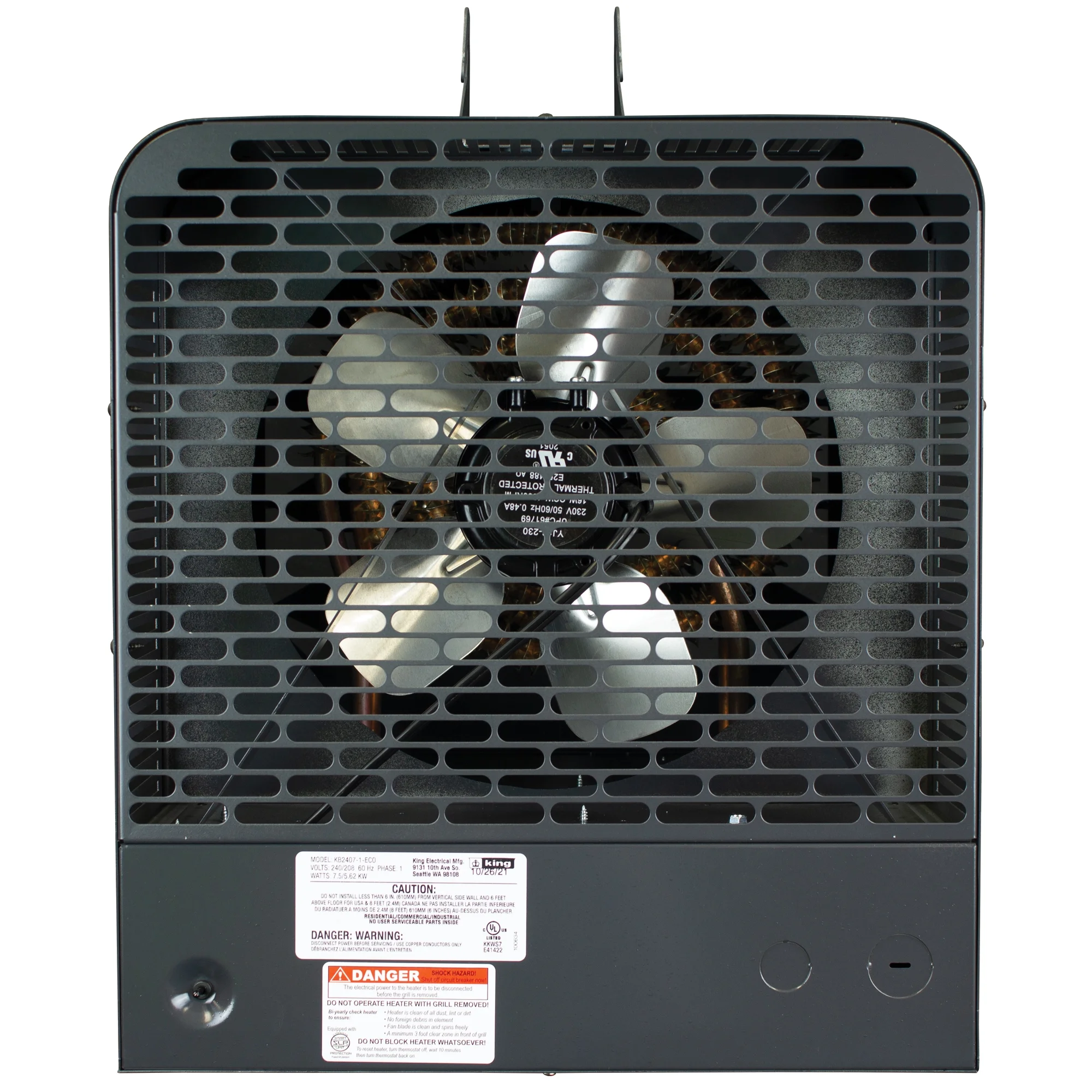 King Electric 2-Stage Electric Garage Heater W/ Remote Sensor, 10KW / 240V, Gray
