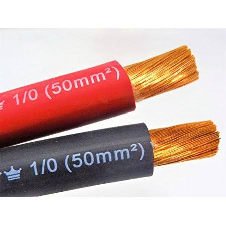 AC/DC Wire 10 AWG Excelene Welding Cable Black or Red Made in USA (20 ft 50% Red 50% Black), Blue