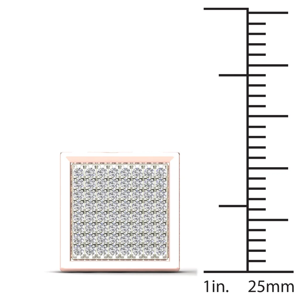aaXia 14K Rose Gold 3/8ct. TDW Diamond Square Stud Earrings (H-I, I1-I2)
