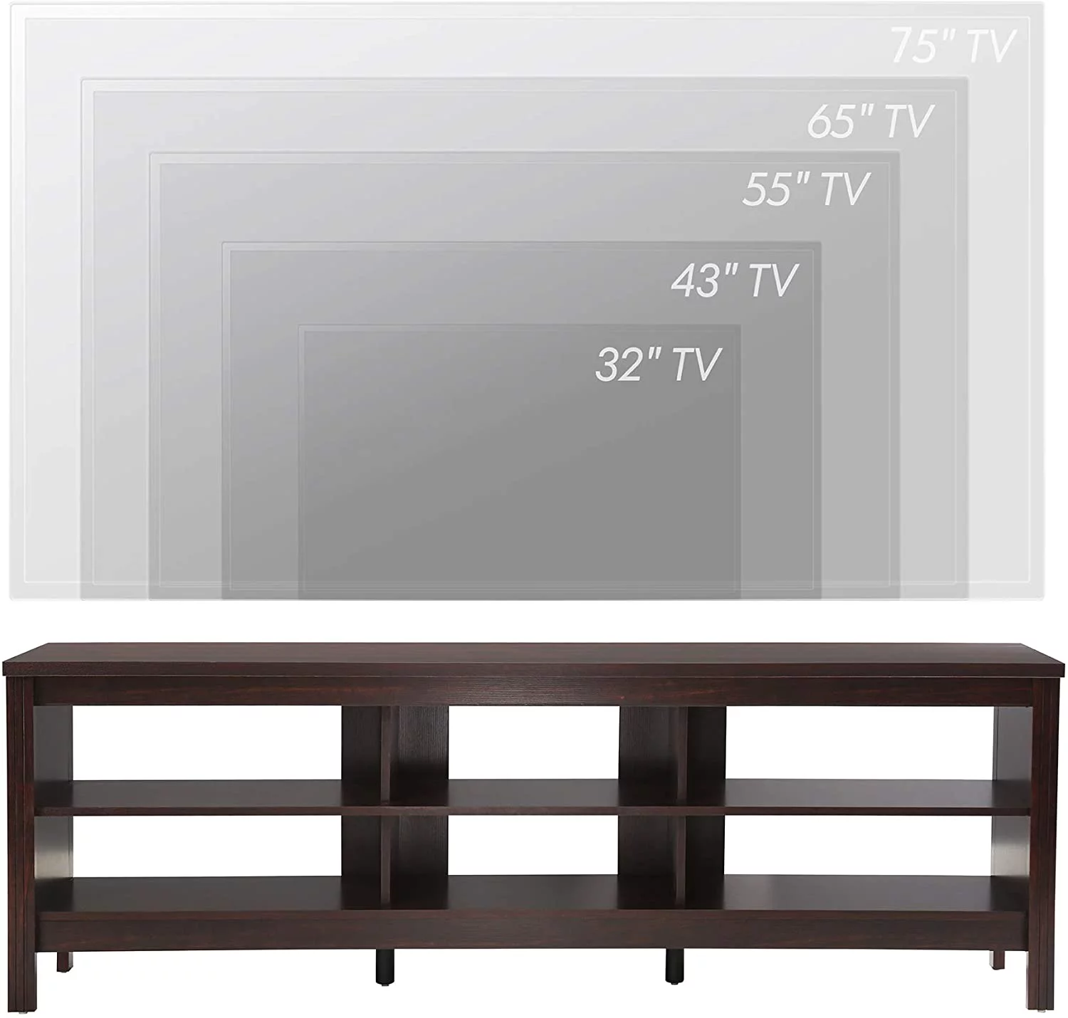 TV Stand for TVs up to 75 Inches  16 Color LED Entertainment Center for 80 inch TV Console Table with 6 Cubby  for Living Room Bedroom  70''