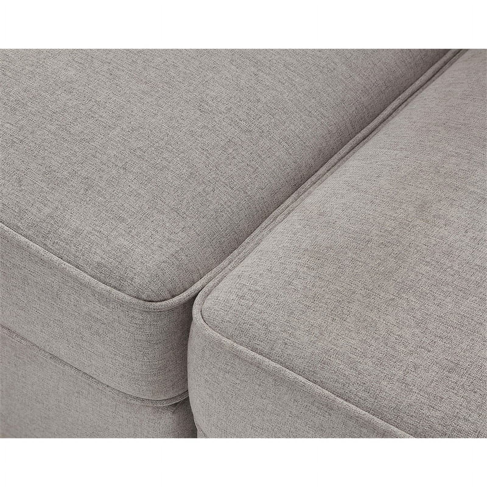 Bowery Hill Modern 6-PC Fabric Modular Sectional Sofa with Ottoman in Light Gray
