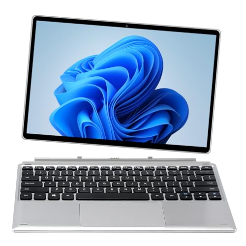 VGKE 2-in-1 Touch-Screen Laptop, 12.3" 3K IPS Tablet PC with Keyboard, Celeron J4125, Up to 2.7Ghz, 8GB RAM, 256GB SSD, USB Type-C, Webcam, Silver
