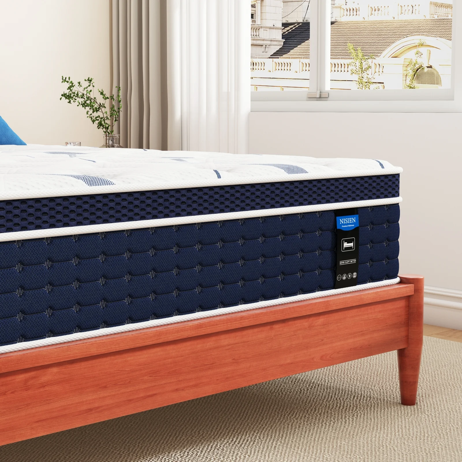 King Mattress,Nisien 12 Inch Hybrid Mattress in a Box, Gel Foam Mattress, Individually Wrapped Pocket Coils Innerspring Mattress