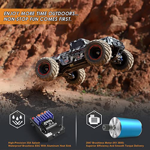 HAIBOXING 1/12 Scale Brushless RC Cars 903A, 4X4 Off-Road RC Monster Truck with Fast Remote Control of 55KM/H Top Speed