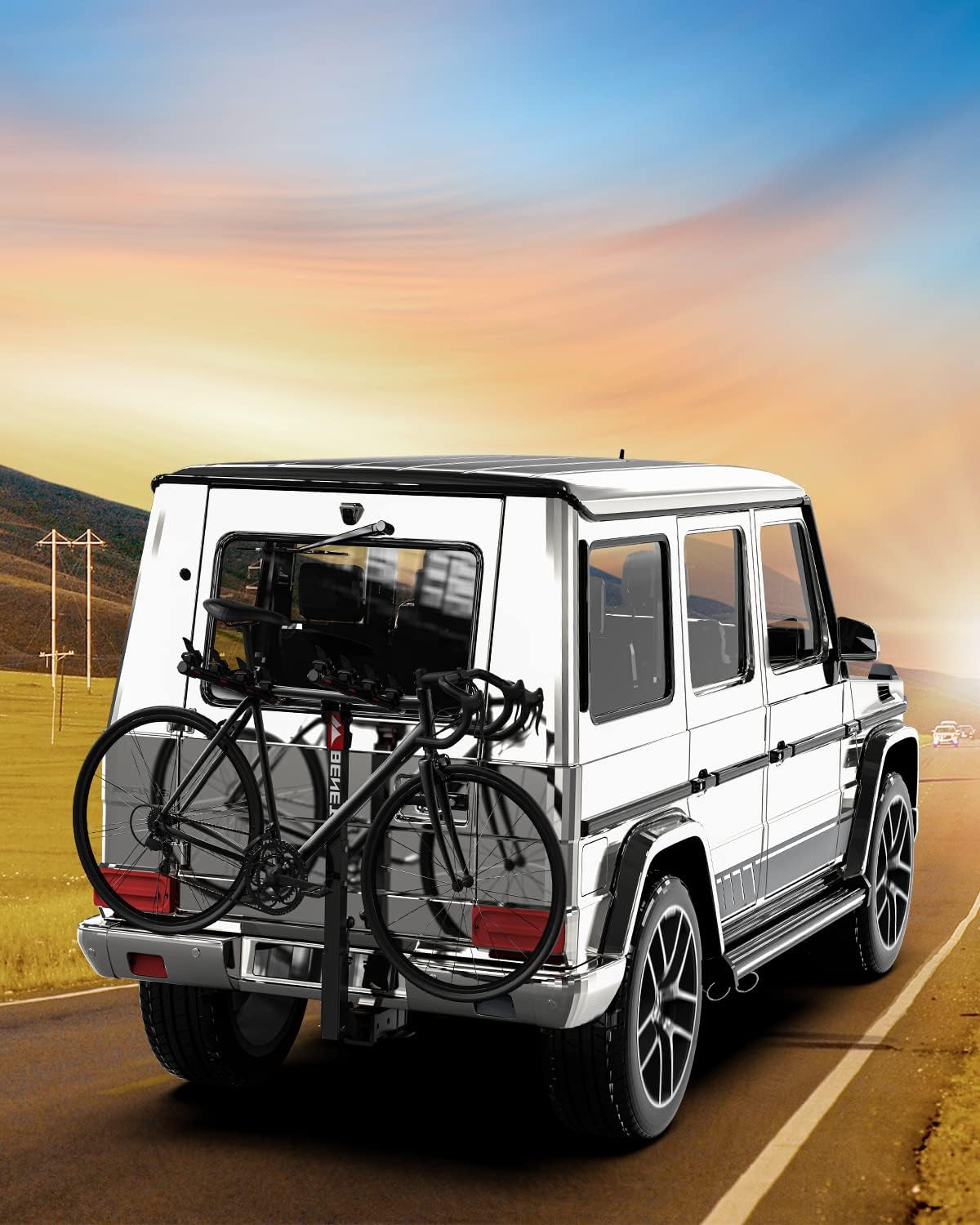 Bike Rack for Car, BENETA Bicycle Car Rack with 2'' Hitch Tightener, Heavy Duty 4 Bike Hitch Mount Rack Foldable Swing Down Bike Carrier Rack for Car