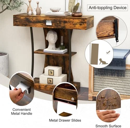 LNboomLife Console Table with  Drawer