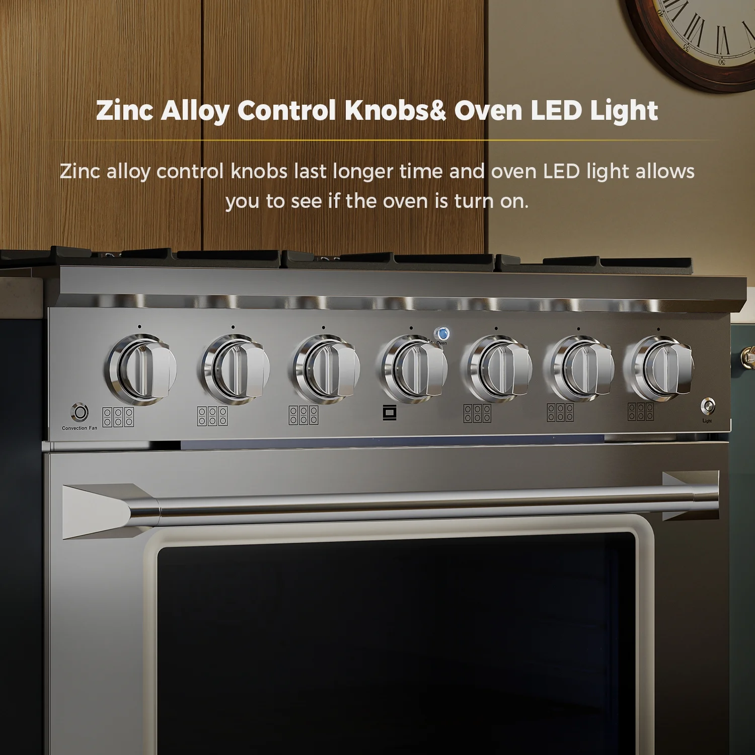 Empava 36 in. 5.2 cu. ft. Pro-Style Slide-In Single Oven Gas Range with 6 Sealed Ultra High-Low Burners
