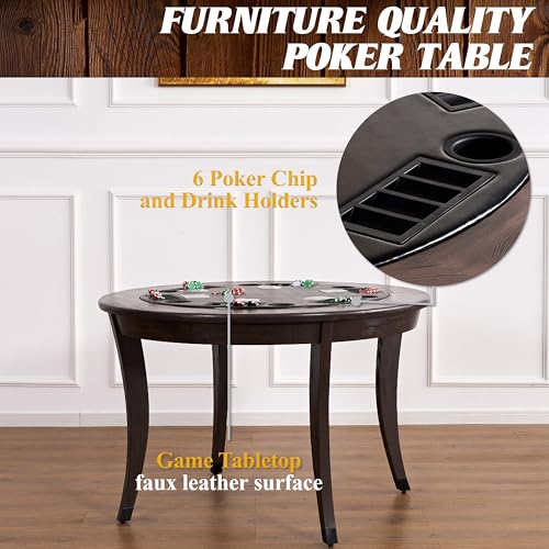 Barrington Poker Multiple Styles Folding Poker Table & Poker Table Top/Dining Table Collection, Durable Padded Rail Tables with Felt Playing Surface