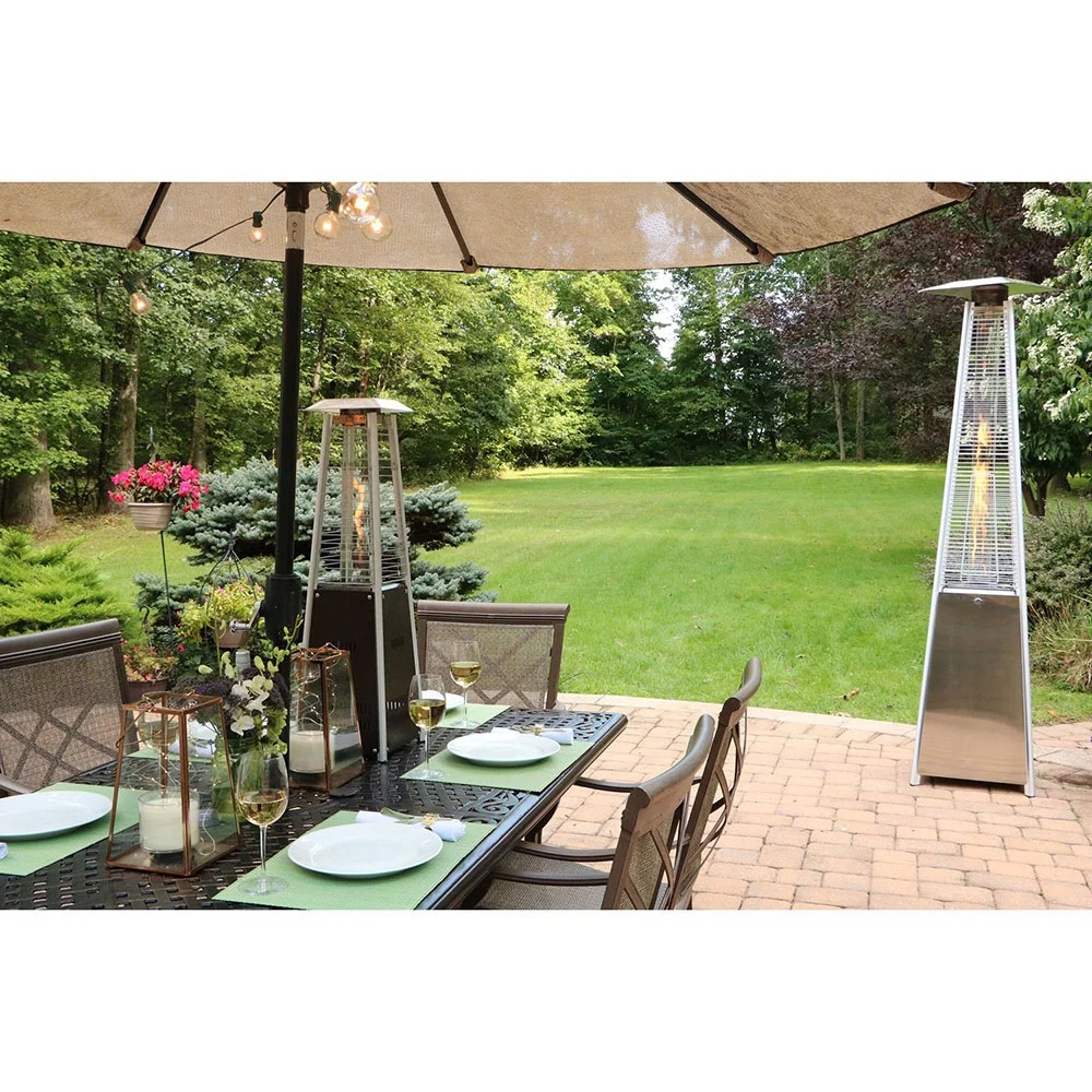 Hanover Mini Pyramid Tabletop Propane Patio Heater in Hammered Bronze