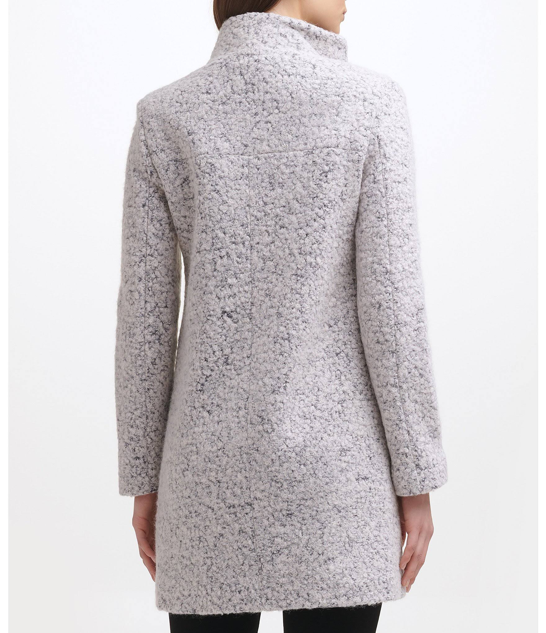 Kenneth Cole Asymmetrical Boucle Walker Coat - Ivy