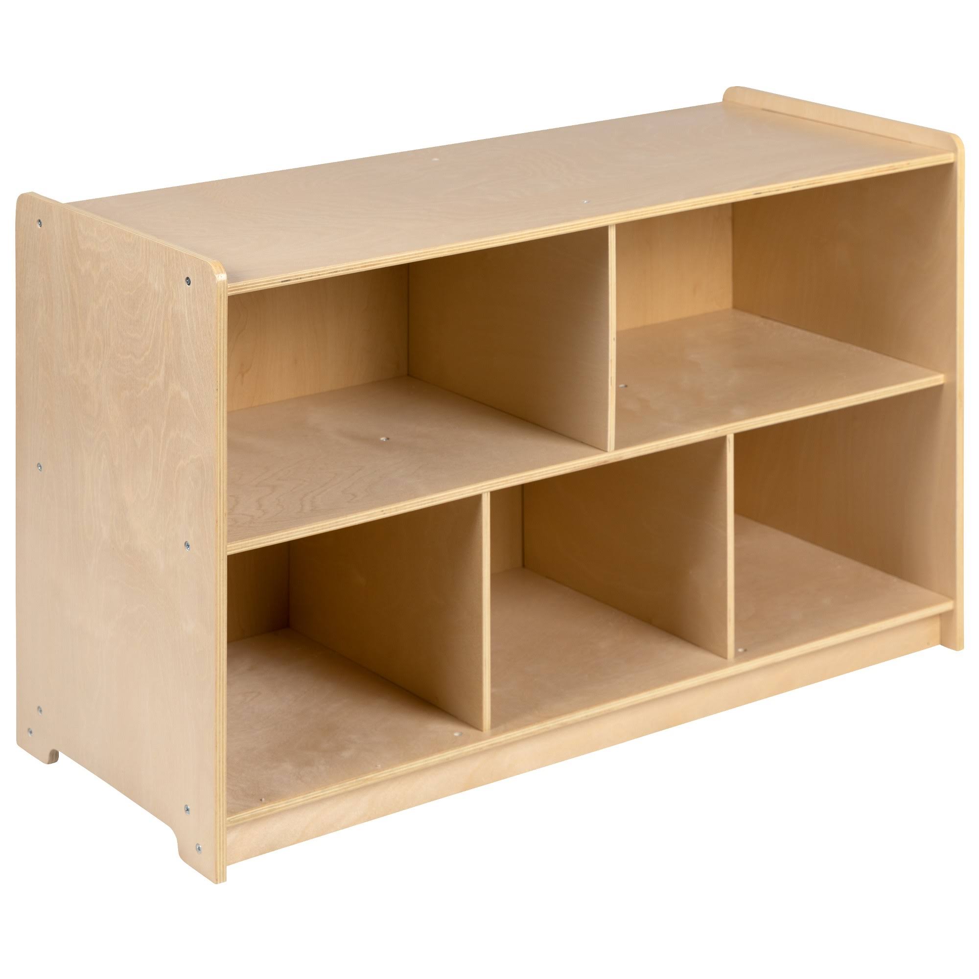 Flash Furniture Wooden 5 Section School Classroom Storage Cabinet for Commercial or Home Use - Safe, Kid Friendly Design - 24x22