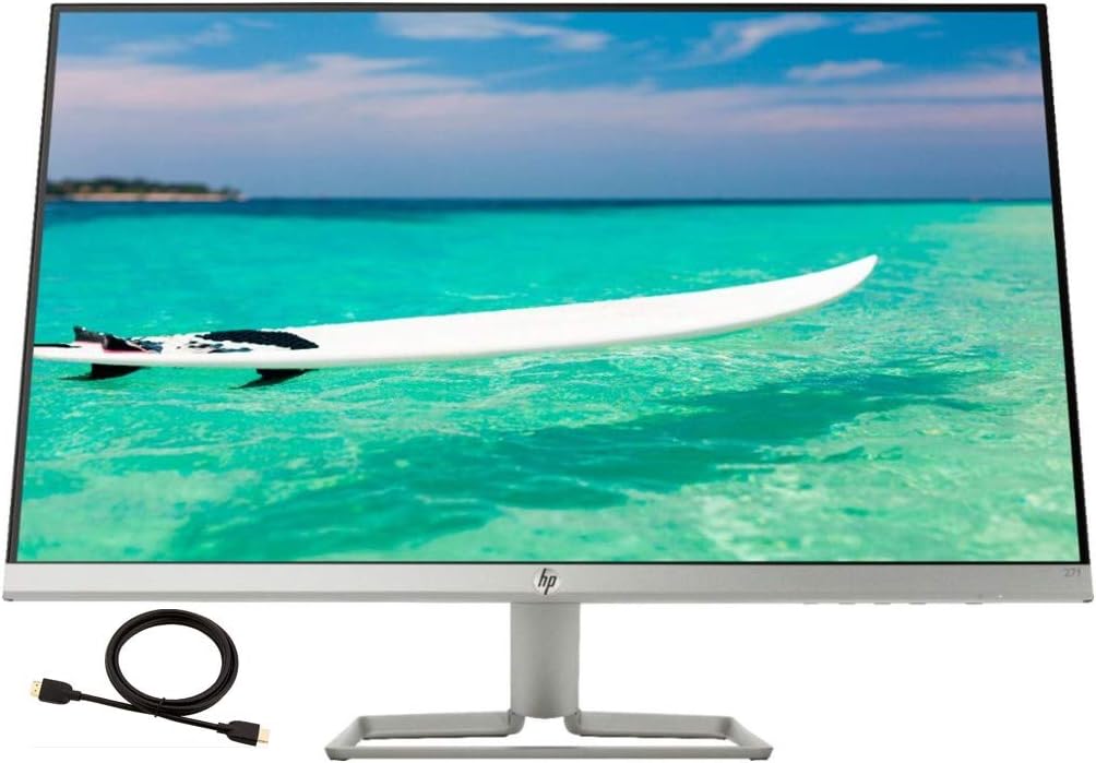 HP 27f 27” UHD 3840 x 2160 (4K) IPS Free Sync Monitor, 5ms Response Time, 60Hz Refresh Rate, 2 HDMI, DisplayPort, 10000000:1 Contrast Ratio