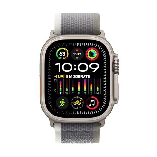 Apple Watch Ultra 2 [GPS + Cellular, 49mm] - Titanium Case with Blue Ocean Band, One Size (Renewed)