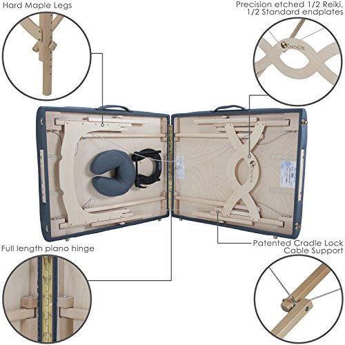 EARTHLITE Portable Massage Table Package AVALON – Reiki Endplate, Premium Flex-Rest Face Cradle & Strata Cushion, Carry Case (30”x73”)