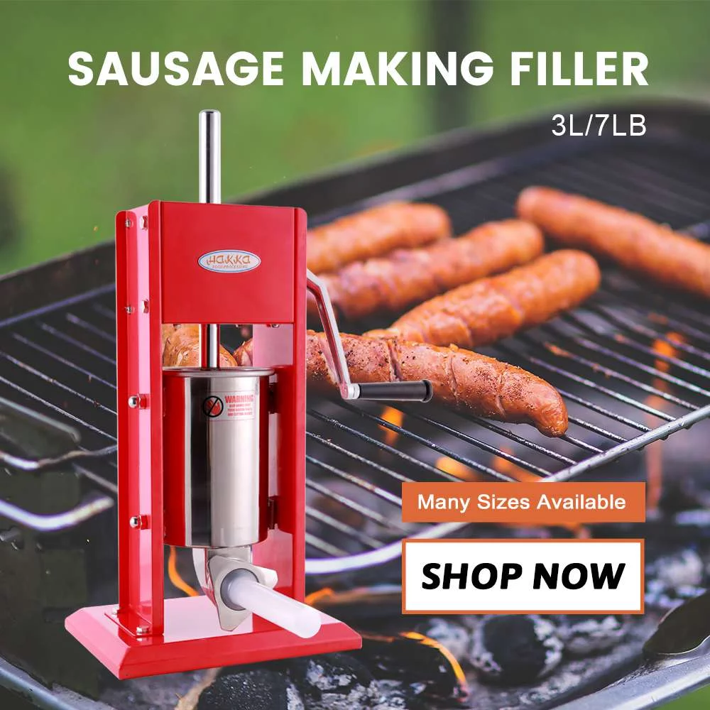 Hakka 7 Lb/3 L Sausage Stuffer 2 Speed Stainless Steel Vertical Sausage Maker